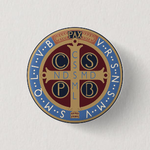 Bóton Redondo 2.54cm Medalha santo Benedict