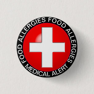 Bóton Redondo 2.54cm Medical Alert - Red