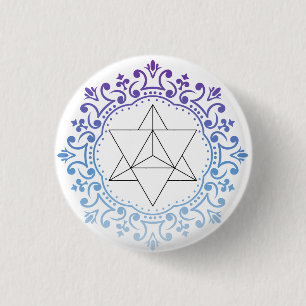 Bóton Redondo 2.54cm Meditação Espiritual Mandala Merkaba Yoga