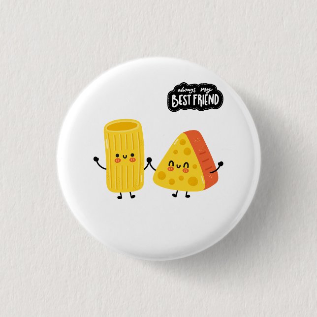 Bóton Redondo 2.54cm Melhor Amigo Massa e Queijo (Frente)