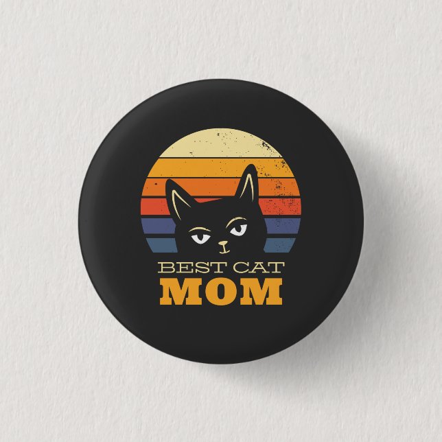 Bóton Redondo 2.54cm Melhor Mãe de Gato (Frente)