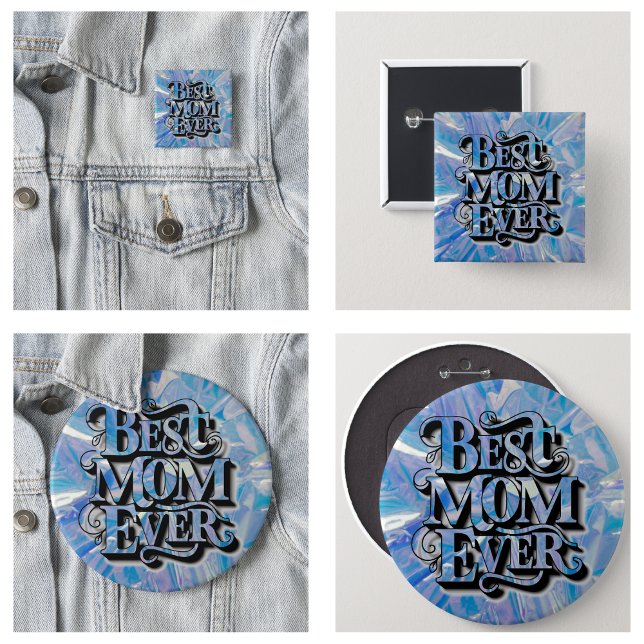 Bóton Redondo 2.54cm Melhor Mãe de Todas (Best Mom Ever Button)