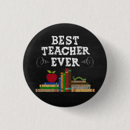 Bóton Redondo 2.54cm Melhor Professor de Todos os Tempos Quadro Negro