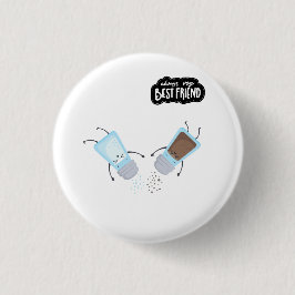 Bóton Redondo 2.54cm Melhores Amigos Cute Sal e Pimenta