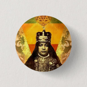 Bóton Redondo 2.54cm Menen Asfaw Haile Selassie HIM Jah Rastafari