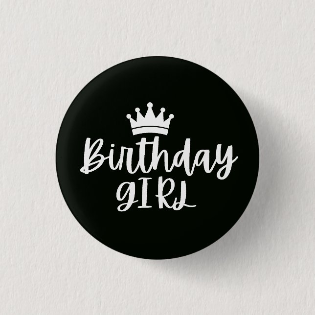 Bóton Redondo 2.54cm Menina de Aniversário (Frente)