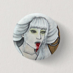 Bóton Redondo 2.54cm Menina do vampiro - Hematemesis - arte escura do