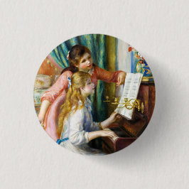 Bóton Redondo 2.54cm Meninas na pintura de Pierre Auguste Renoir do
