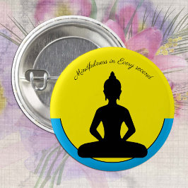 Bóton Redondo 2.54cm Mentidão em cada segundo/Meditação e Yoga