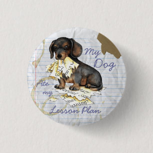 Bóton Redondo 2.54cm Meu Dachshund Ate Meu Plano De Lição