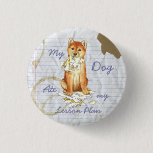 Bóton Redondo 2.54cm Meu Shiba Inu Ate Meu Plano De Lição