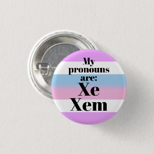 Bóton Redondo 2.54cm Meus pronomes são: Xe Xem - bandeira maior