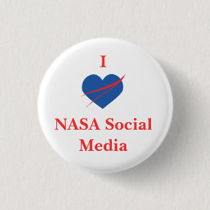 Bóton Redondo 2.54cm Mim botão social dos meios da NASA do coração