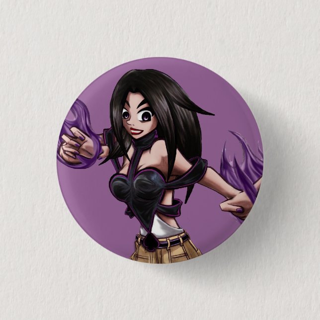 Bóton Redondo 2.54cm Mini botão da PÁ (rosa) (Frente)