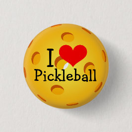 Bóton Redondo 2.54cm Mini botão de Pickleball: Eu amo Pickleball
