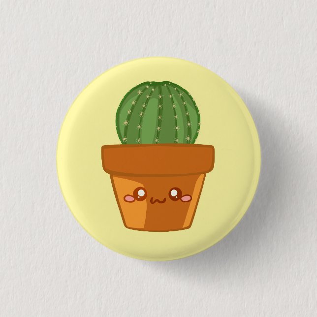 Bóton Redondo 2.54cm Mini Disposição Suculenta (Frente)