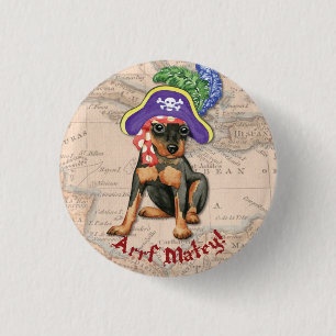 Bóton Redondo 2.54cm Miniature Pinscher Pirate