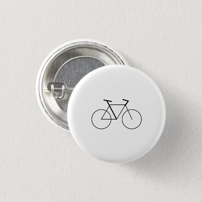 Bóton Redondo 2.54cm Minimal Bicycle Mark Button for Bike Lovers (Frente & Verso)
