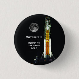 Bóton Redondo 2.54cm Missão Artemis II na Lua