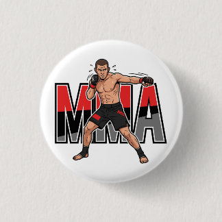Bóton Redondo 2.54cm MMA Mixed Martial Arts Fighter Button Pin