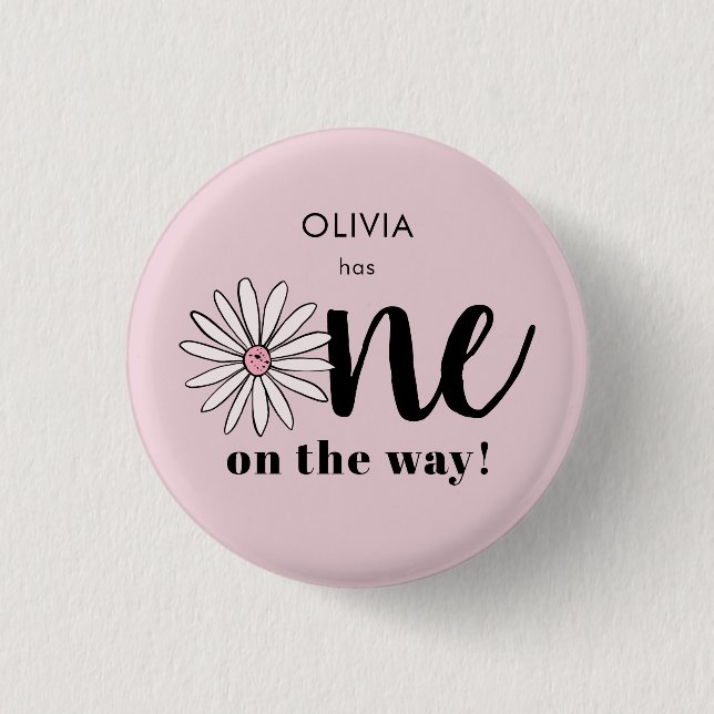 Bóton Redondo 2.54cm Modern Girls Chá de fraldas Daisy Floral (Frente)