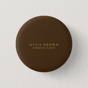 Bóton Redondo 2.54cm Modern Stylish Brown Gold Professional
