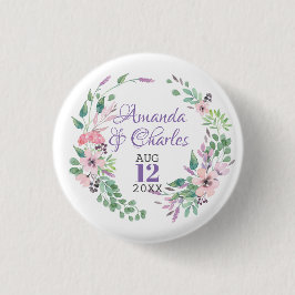 Bóton Redondo 2.54cm Moldura Floral Colorida