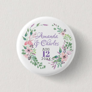 Bóton Redondo 2.54cm Moldura Floral Colorida