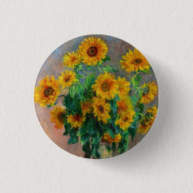 Bóton Redondo 2.54cm Monet Sunflower (Frente)