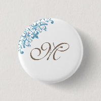 Monograma do Script Inicial do Fleur de Lis Azul F