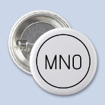 Bóton Redondo 2.54cm Monograma simples inicial<br><div class="desc">Design inicial do monograma minimalista da tipografia moderna que pode ser mudado para personalizar. Simples borda circular para enquadrar as iniciais. Fresco e minimalista.</div>
