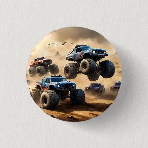 Bóton Redondo 2.54cm Monster Trucks Correndo No Deserto,