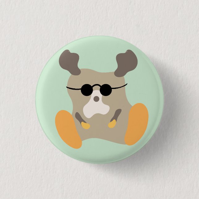 Bóton Redondo 2.54cm Monstro do veado legal do avô — Botão dos pés gran (Frente)