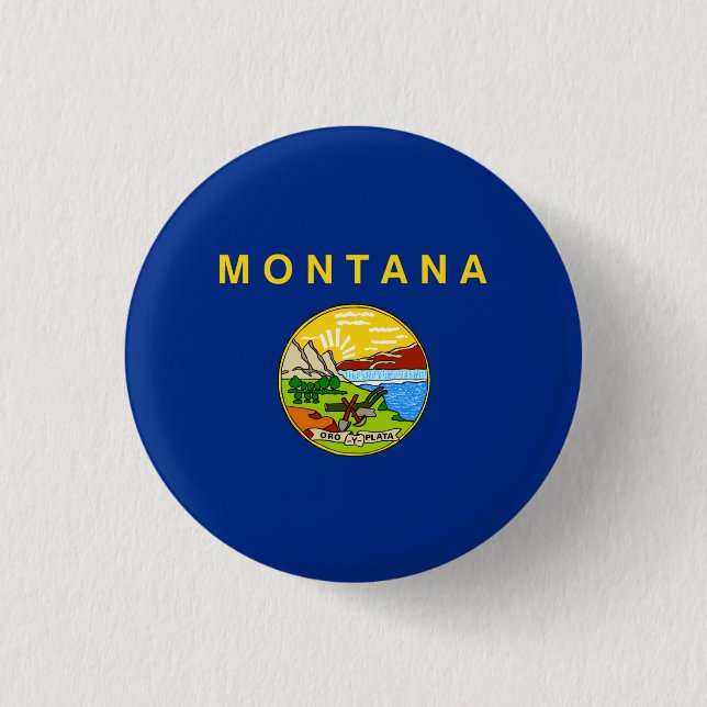 Bóton Redondo 2.54cm Montanan Flag, Flag de Montana (Frente)