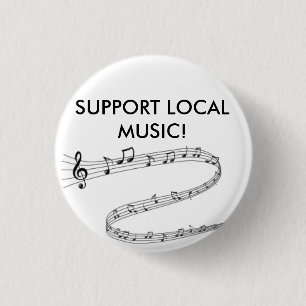 Bóton Redondo 2.54cm Mostre orgulhosa seu apoio para a música local!
