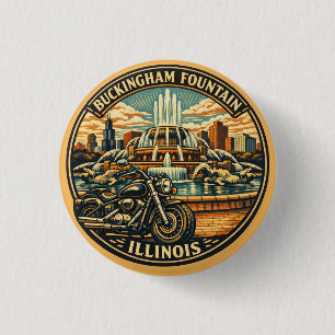 Bóton Redondo 2.54cm Moto Buckingham Fountain Vintage de Chicago