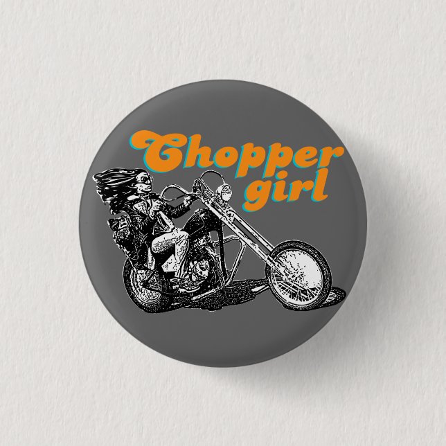 Bóton Redondo 2.54cm Motociclos Chopper (Frente)