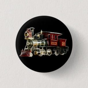 Bóton Redondo 2.54cm Motor locomotivo do trem do vapor