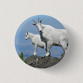 Bóton Redondo 2.54cm Mountain Goats White Willife Foto
