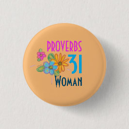 Bóton Redondo 2.54cm Mulher de Provérbios 31 Escritura