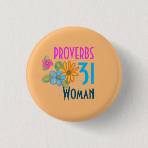 Bóton Redondo 2.54cm Mulher de Provérbios 31 Escritura