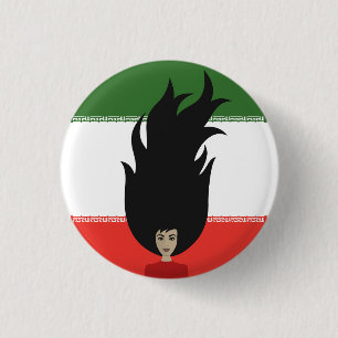 Bóton Redondo 2.54cm Mulheres do Irã lutam pela igualdade, protesto hij