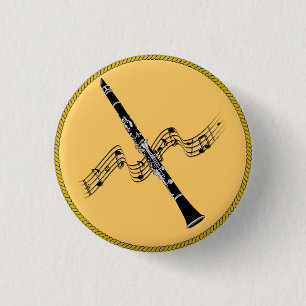 Bóton Redondo 2.54cm Música Clarinet
