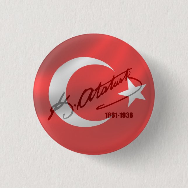 Bóton Redondo 2.54cm Mustafa Kemal Ataturk (Frente)