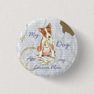 Bóton Redondo 2.54cm My Basenji Ate My Lesson Plan