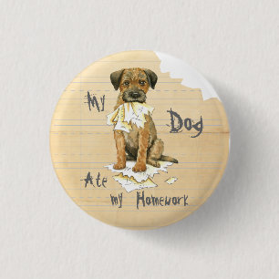 Bóton Redondo 2.54cm My Border Terrier Ate My Homework