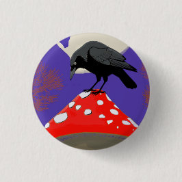 Bóton Redondo 2.54cm 🖤 Mystical Raven Round Button