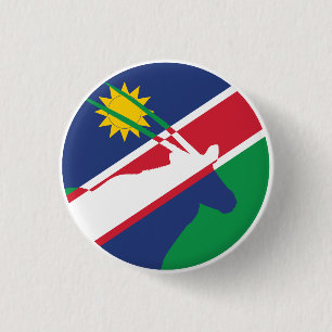 Bóton Redondo 2.54cm Namíbia Gemsbok Bandeira Nacional Animal Namíbia