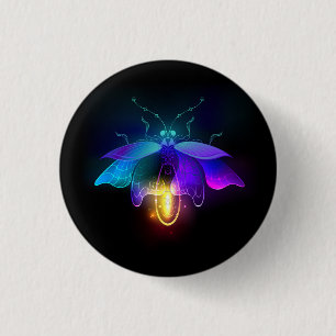 Bóton Redondo 2.54cm Neon Firefly a preto