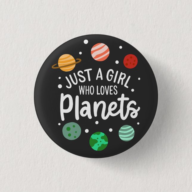 Bóton Redondo 2.54cm Nerd De Ciência Que Ama Planetas (Frente)